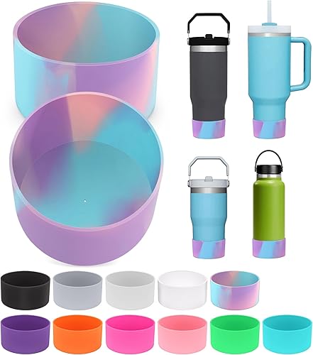 Miniatura 22 de PICcircuit 2 piezas para Stanley Boot, fondo de silicona para Quencher Adventure 40oz 30oz botella IceFlow 20oz 30oz y para vaso Hydroflask 12-24oz