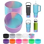 PICcircuit 2PCS for Stanley Boot, Silicone Bottom for Quencher Adventure 40oz 30oz IceFlow 20oz 30oz Bottle&for Hydroflask Tumbler 12-24oz for Stanley Cup Accessories Avoid Scratches&Noise