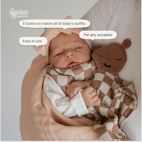 Miniatura 5 de Parker - Diademas de nailon de punto trenzado para bebé, paquete de 5 unidades, lazos suaves, elásticos y cómodos para niñas, ajustables, suaves al