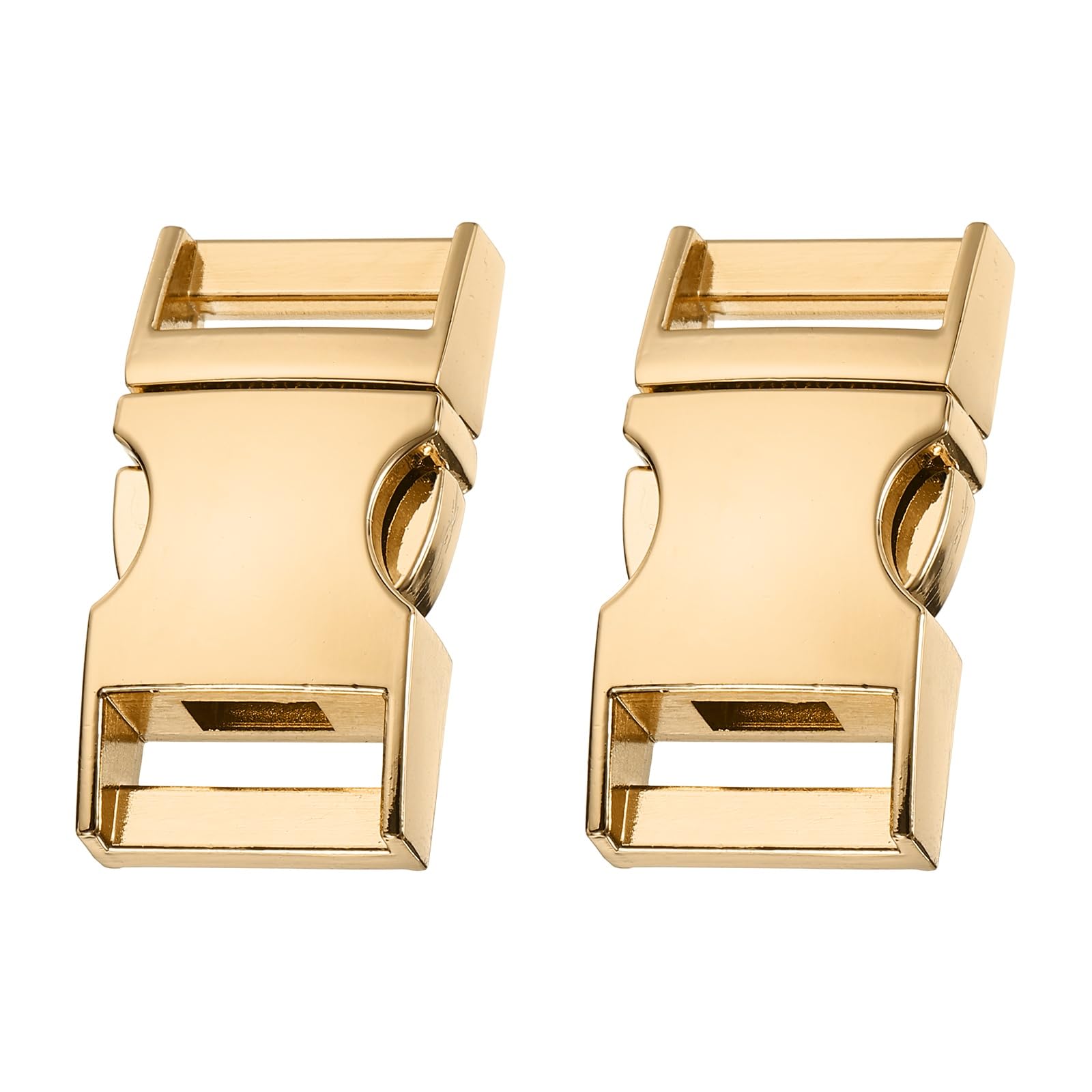 sourcing map 2pcs Metal Quick Side Release Buckles 5/8"(16.2mm) Zinc Adjustable Quick Release Buckle Replacement Snaps Clips Clasps for Backpack Straps Fanny Pack Dog Collars, Light Gold