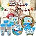Nefelibata Gone Fishing Party Tableware Supplies Set Serves 20 Guests-Bobber Happy Birthday Banner,Plates, Cups, Napkins,Table Cover,Cutlery Kits-Kids Fisherman The Big One Party Ideas Decoration