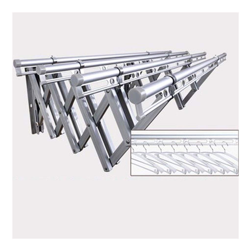 Suszarka Do Ubrań, Metalowa, Do Salonu, Do Montażu Na Ścianie, Rozkładana, Chowana, Do Suszenia Ubrań Na Powietrzu, Składana, 1,2 M, Do Wieszania Ubrań, Wiszące Półki, Dekoracyjna, Srebrna, 4-Torowa