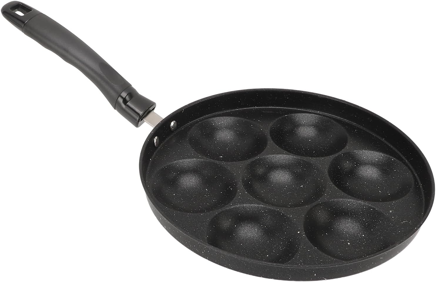 Aramox Nonstick Omelette Skillet Fast Heating Egg Pan 7 Holes Frying Pan for Home Kitchen Breakfast Making, Heatproof Handle
