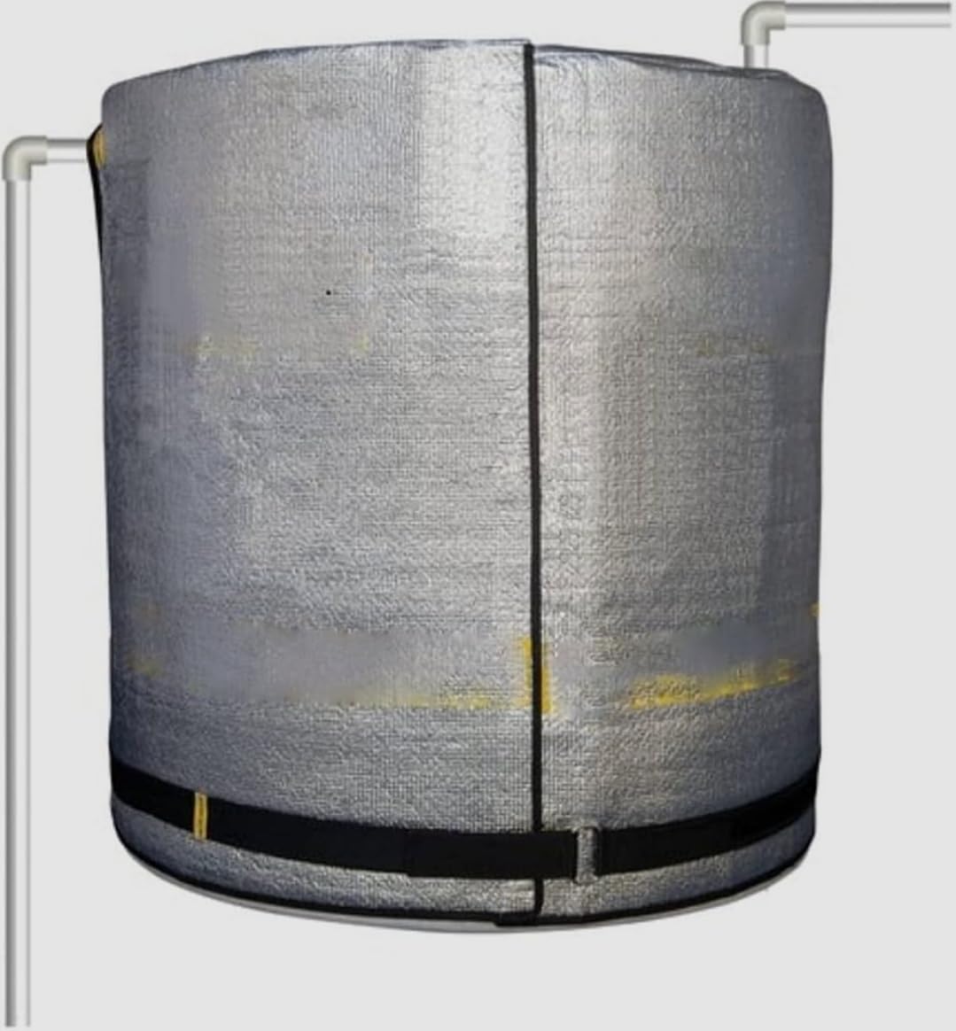 Water Tank Insulation Cover, 2000 Liter Capacity, Silver Aluminium Foil +Epe Foam+ Nonwoven(Black) Insulation, 4mm Thickness 1