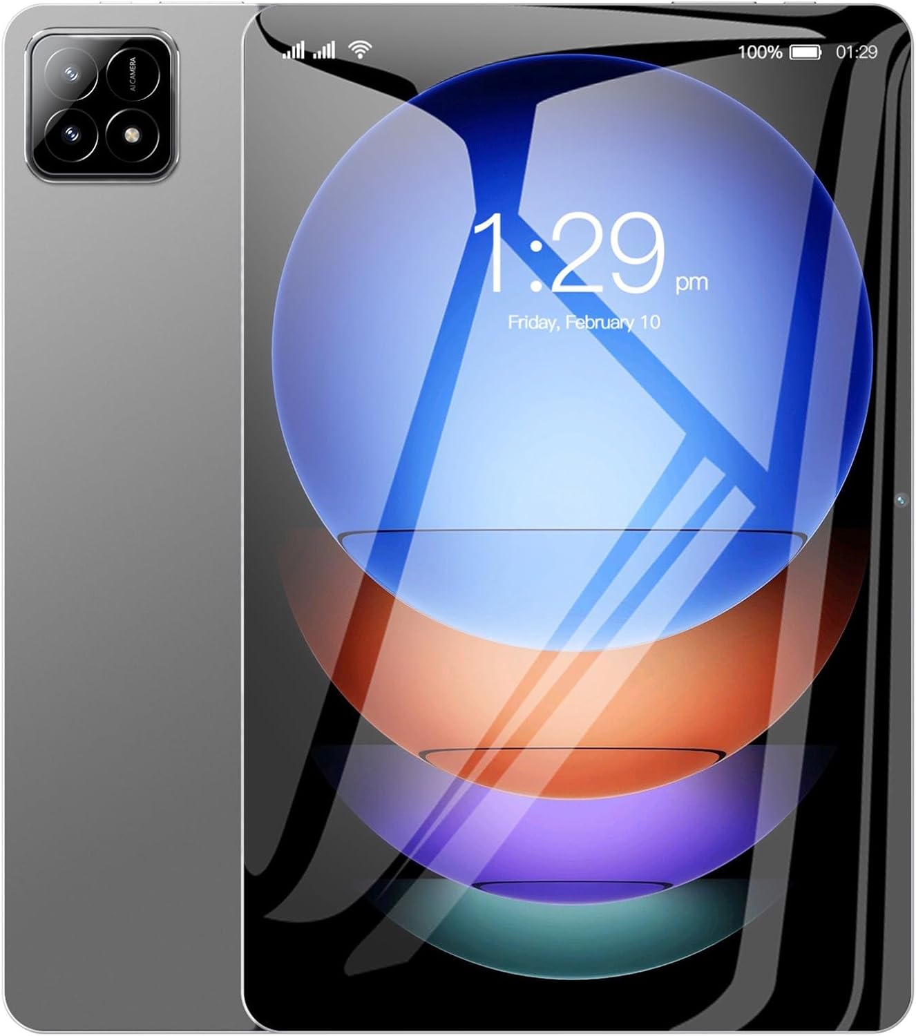 10 in Tablet Android 16GB RAM 2 ROM, 1280 * 800, Quad-core, Triple Camera, 3000 mAh, 5G/2.4G Wi//Fi, GPS, Blue//Tooth Digital Notepad College Supplies Cool Stuff Gaming Tablet-Grey