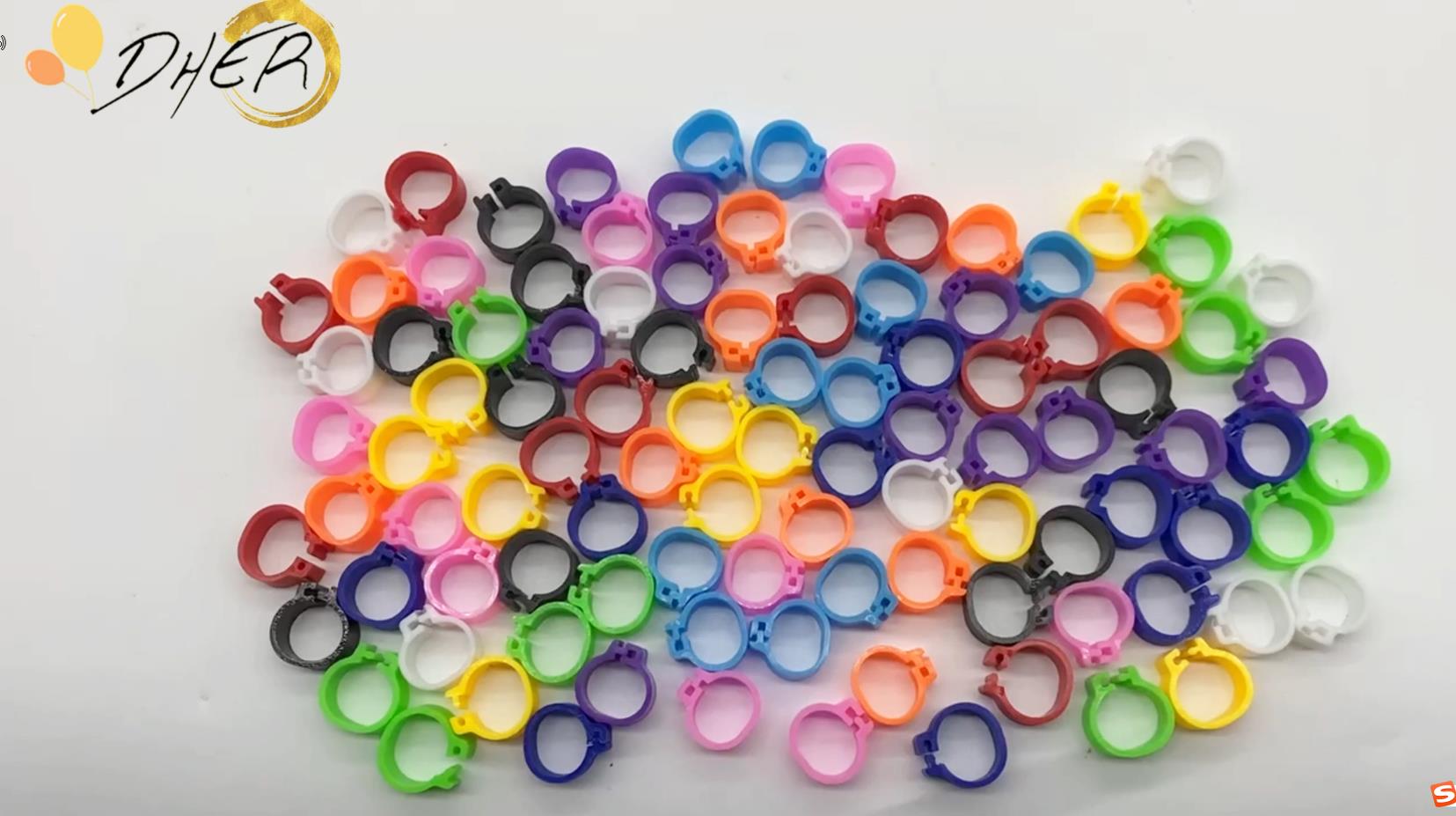 Buntes Hühnerbein-Ringe Set - 100 Stück Mit Clips Für Geflügelhaltung (12mm)