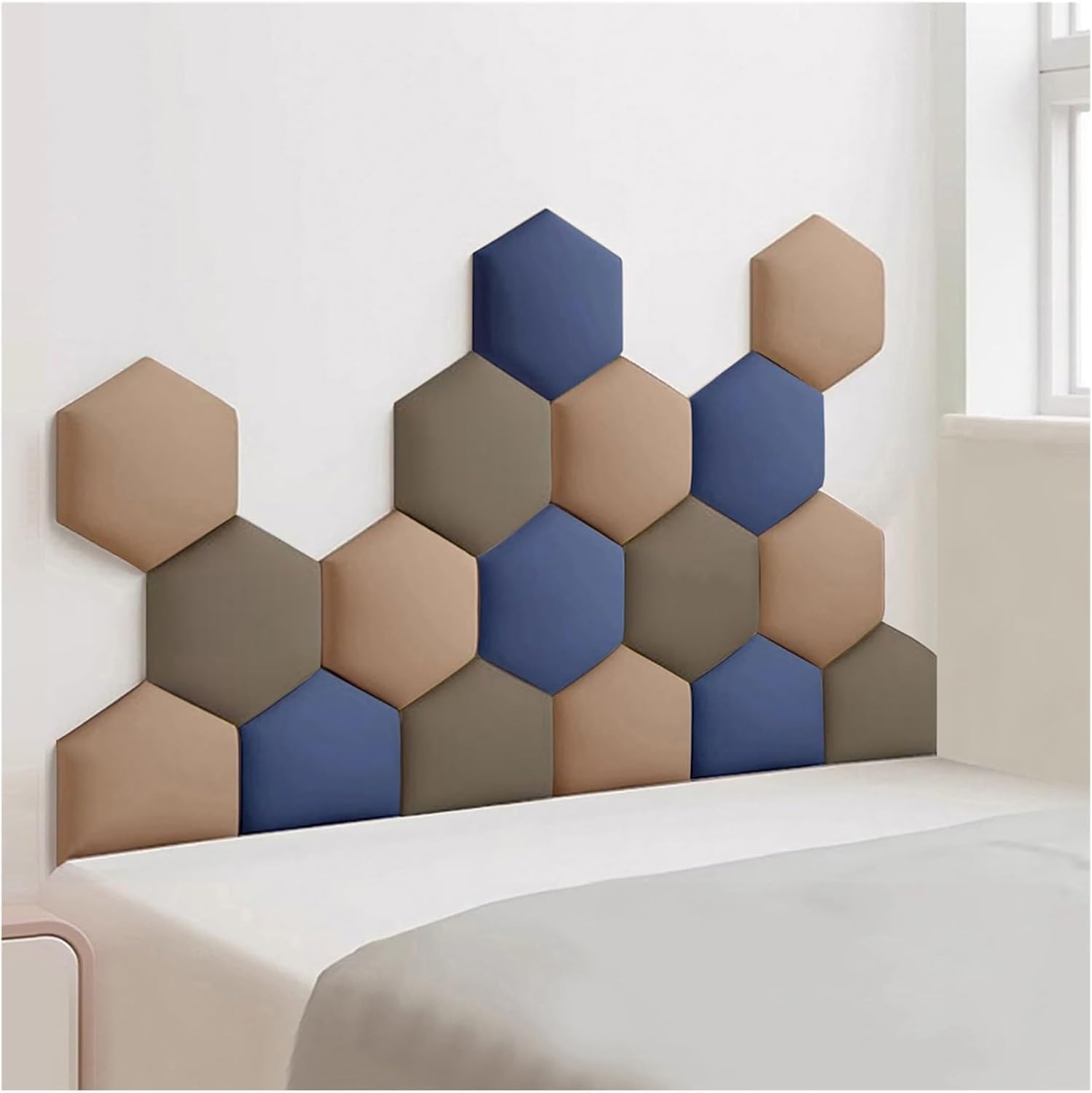 Tête de lit anti-collision marron 120x70 cm | Panneaux muraux 3D auto-adhésifs