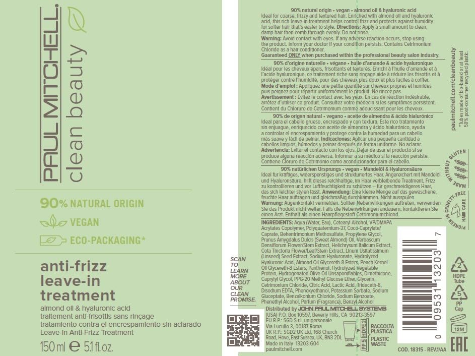 Paul Mitchell Clean Beauty Anti-Frizz Leave-In Treatment, Leave-In Conditioner, Anti-Humidity, For Textured, Frizz-Prone Hair, 5.1 fl. oz. - Image 7