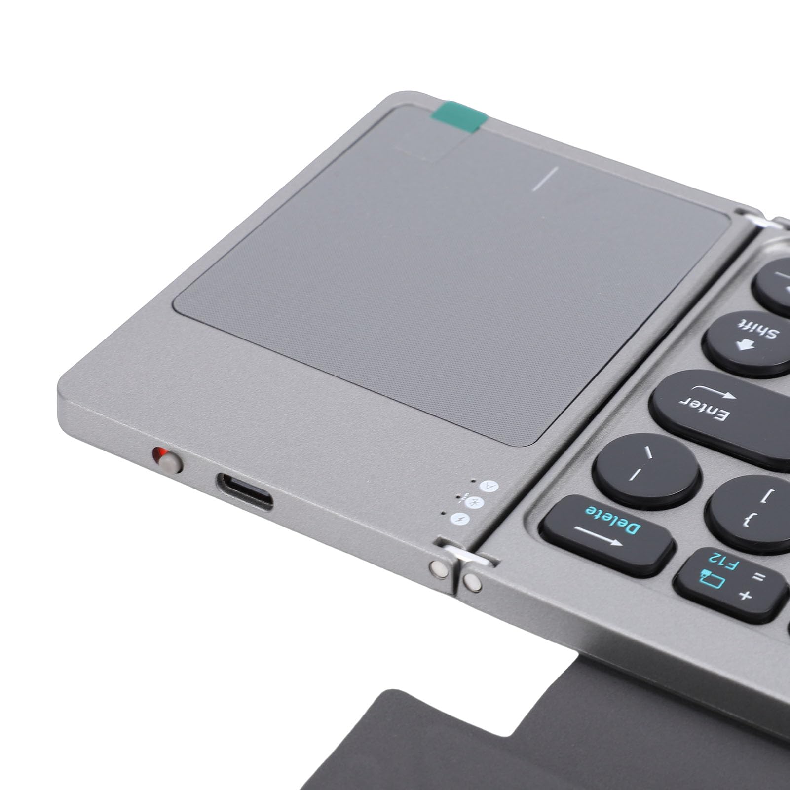 Tastiera Bluetooth Pieghevole, Wireless Portatile con Touchpad e Custodia in Pelle PU per Tablet Laptop Smartphone 3 Dispositivi