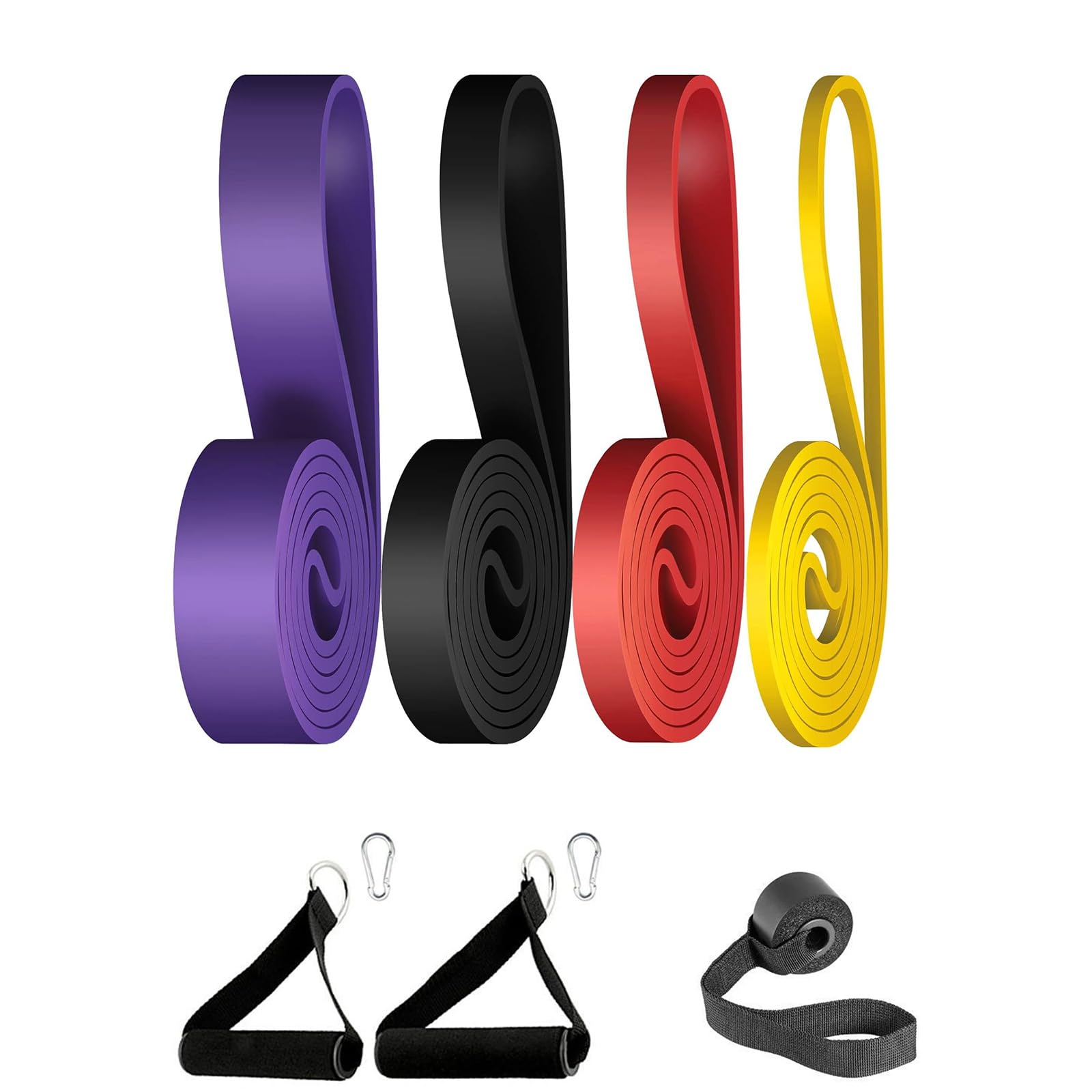 Vexloria Set Di Bande Di Resistenza – 4 Livelli Per Uomo E Donna | Bande Per Trazioni Per Fitness, Crossfit, Palestra E Yoga, Rosso, Giallo, Nero, Viola