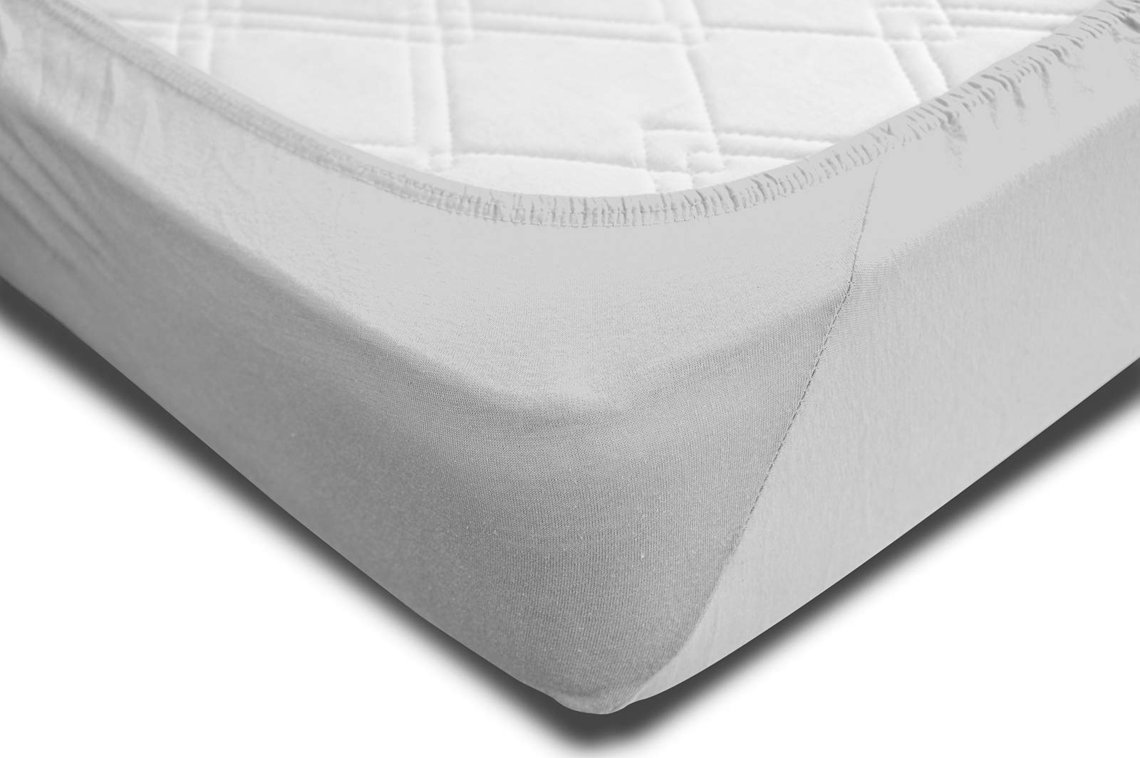 one-home 2 Split Topper Spannbettlaken Silber 180x200-200x200 cm Heavy Jersey Baumwolle