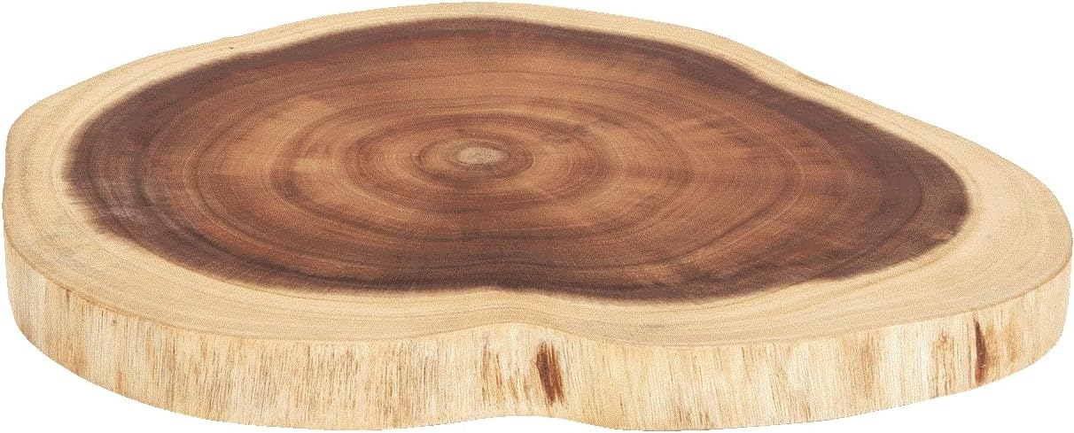 Resafy Round Cutting Board(Dia. 10~12 inch), Exquisite Non-Splicing Acacia Wood Cheese Board, Reversible Wooden Charcuterie Board (Non-Exact Round, Follow Actual Shape of wood)