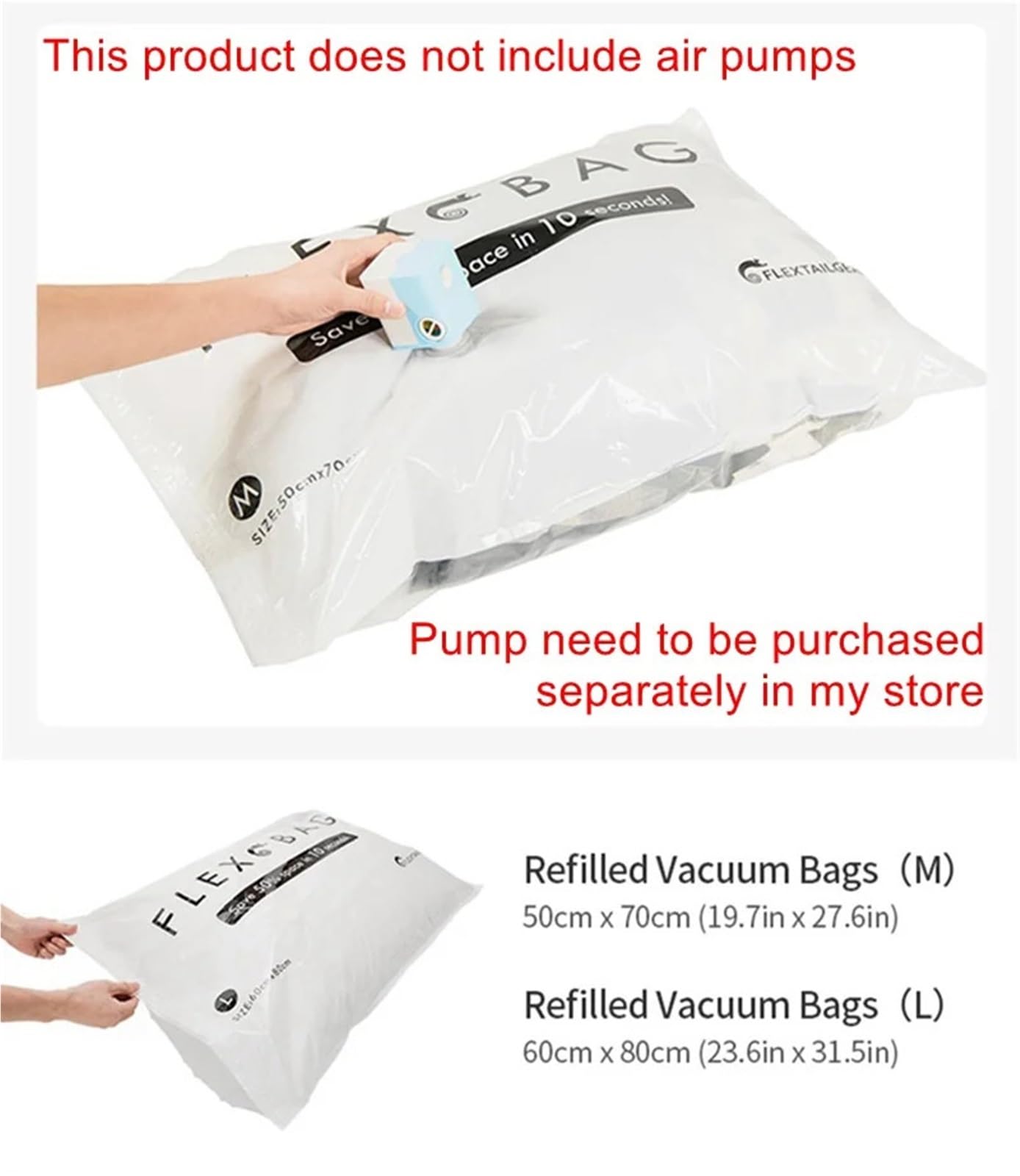 Packwürfel Kompression Ohne Max Pump/Tiny Pump wird der Kompressionsbeutel for Aufbewahren von Kleidung, Bettlaken, Kissen verwendet(4 pcs set M)