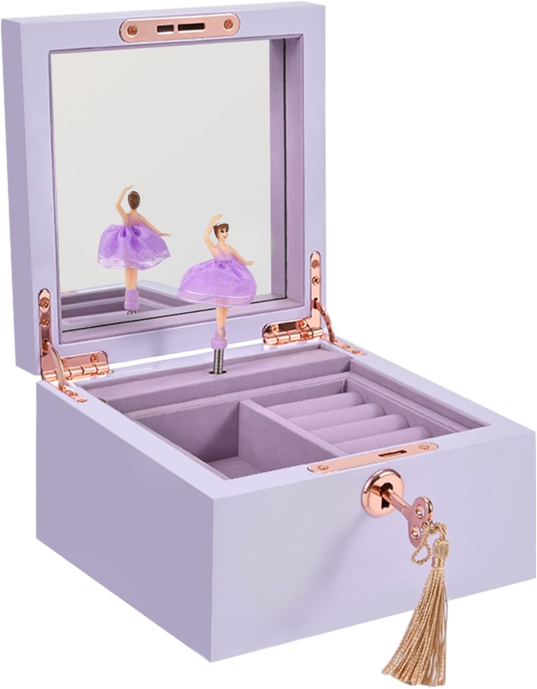 LIHOU PAPAQ Wooden Ballerina Musical Jewelry Box for Girls and Women – Music Chest,Jewelry Storage Box,Gifts for Christmas,Birthday,Valentine’s Day and All Holidays
