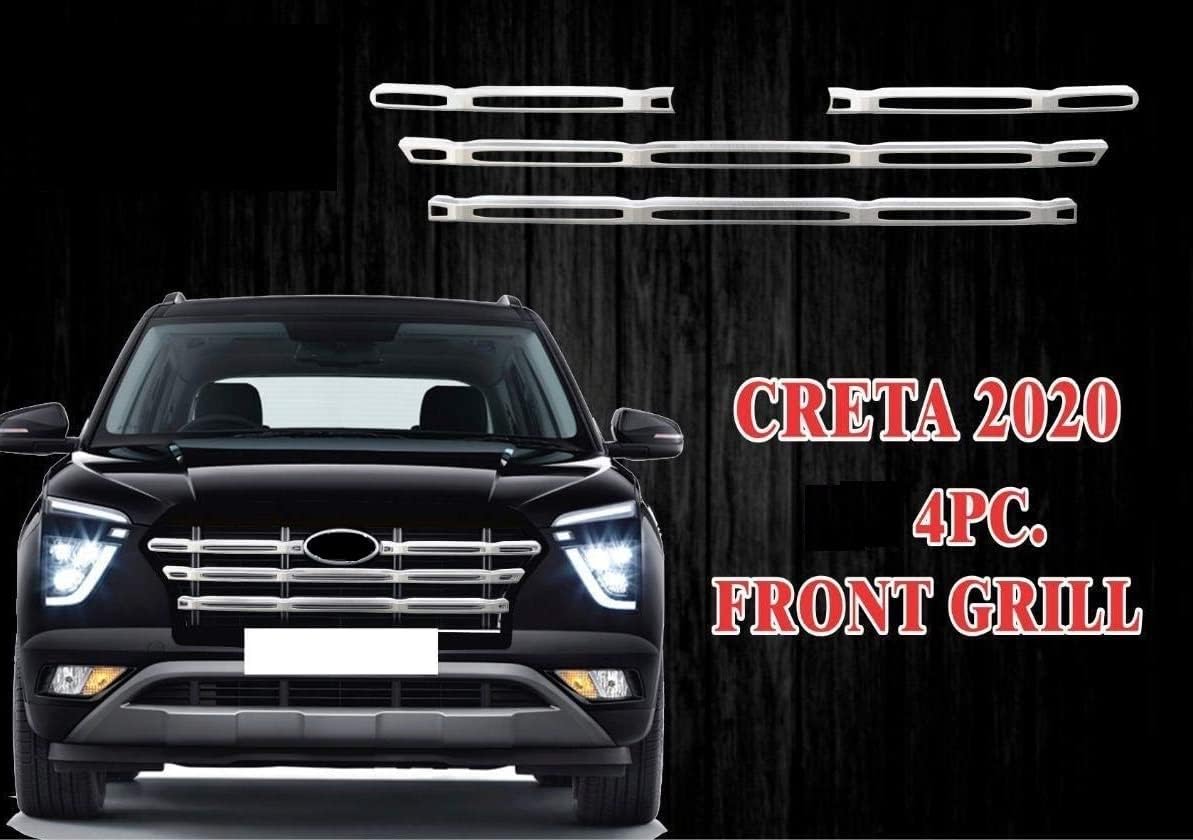 DDA ENTERPRISES bumber Front grill chrome oem type trim grill compatiable creta 2020-2023 ring grill (set of 4pcs)-image-14