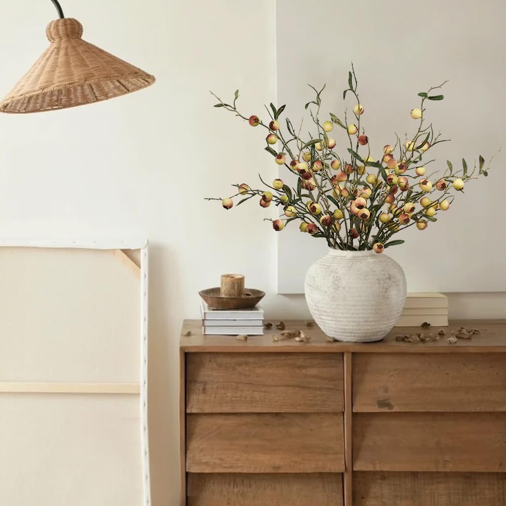 Artificial Plants,4Pcs 35" Faux Branches for Vase,Faux Stems,Fake Plants Greenery Stems for Shop Office Kitchen Home Decor (4, Apple)