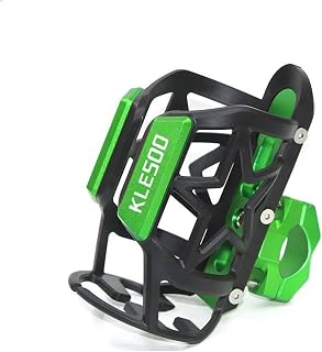 para KLE500 Logo para Kawasaki para KLE 500 Motocicleta CNC Accesorios Bebida Agua Botella Bebida Portavasos (Color : Verde)