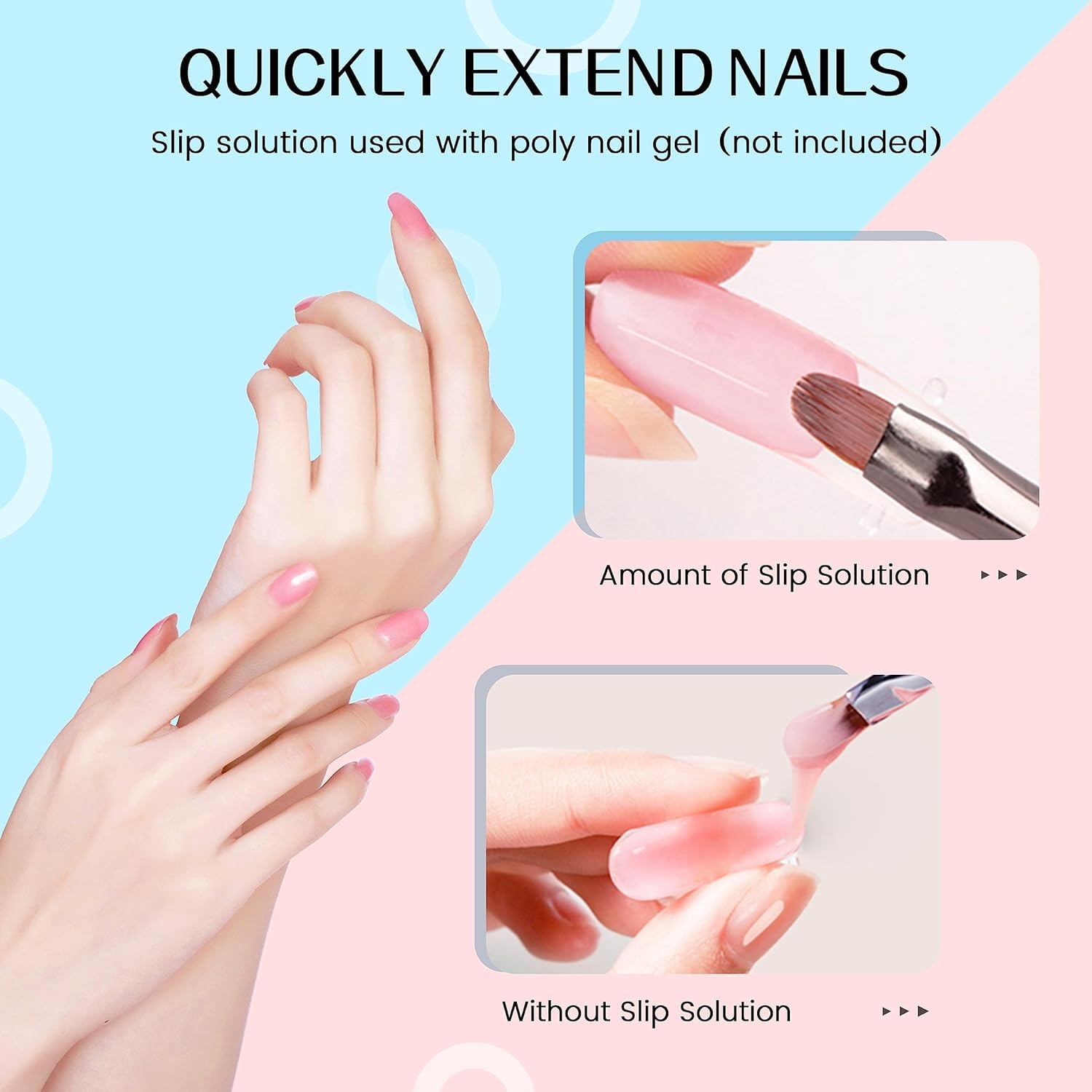 Nail Slip Solution Poly Nail Gel Slip Solution Nail Extension Slip Solution for Poly Nail Gel Nails Nail Art for Beginner and Professional (58ml/2fl.oz)