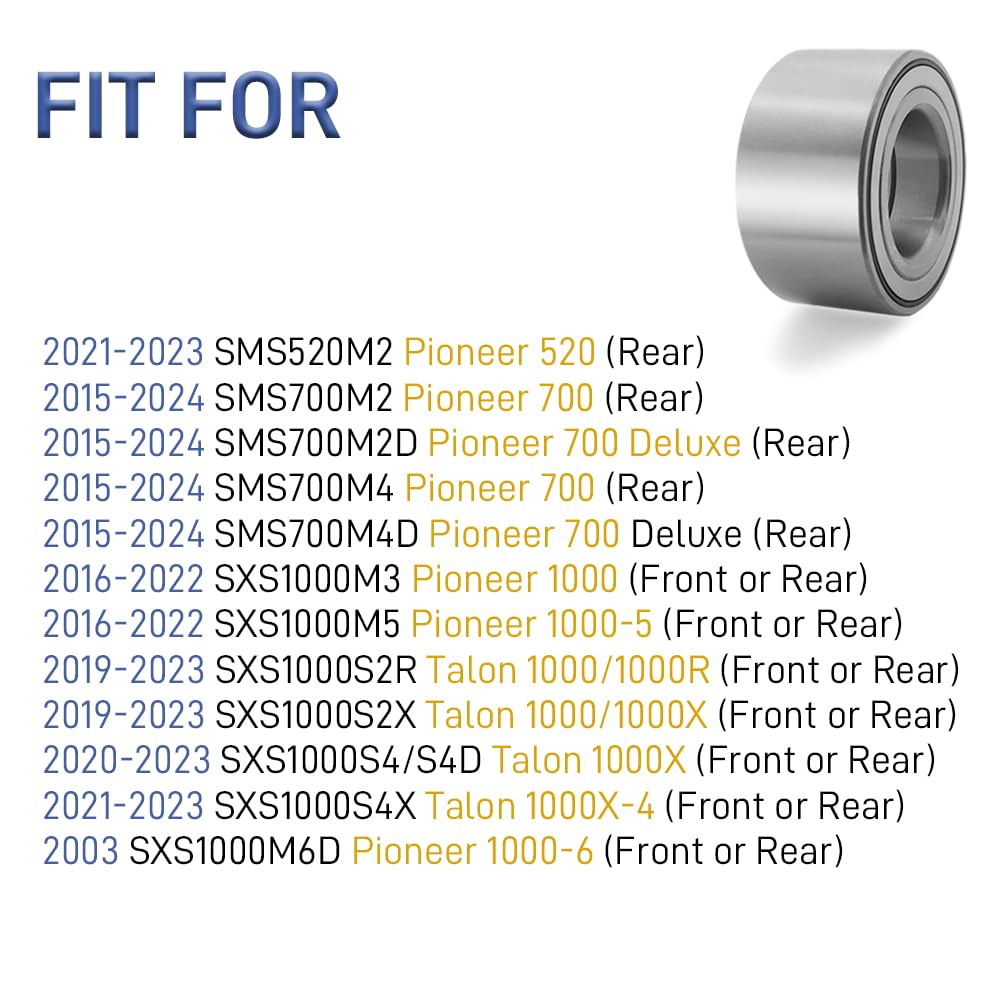 Front & Rear Wheel Bearing Kit Compatible with Honda Talon 1000 Pioneer 520 700 1000 2015-2024 OEM# 90651-HL3-A40 91054-HL3-A41