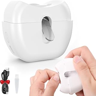 Nail Clippers for Women- Electric Nail Clipper,Gifts for Women Men Mom Her Him Kids Adults Senior Baby,with Dust Storage and LED Light & 2 Speeds,Electric Nail Trimmer for Baby(White)