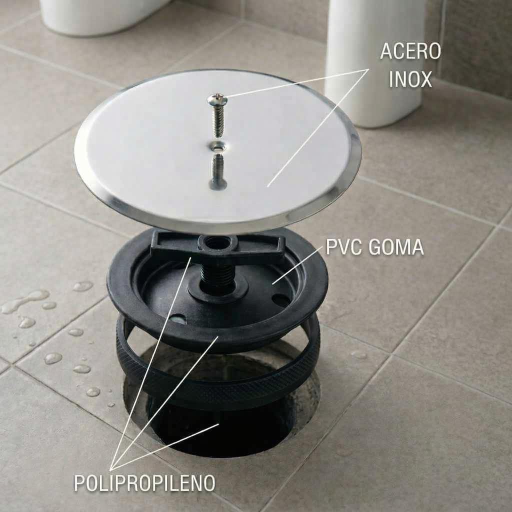 Tapa para Bote Sifónico Ø110 mm Acero Inoxidable Junta de Goma – Evita Malos Olores y Fugas – Universal
