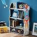 Fantasy Fields - Outer Space Thematic Sturdy Wooden Kids Bookshelf with Hand Crafted Designs, 3-Tier Shelf Bookcase and Toy Storage Drawer, Blue