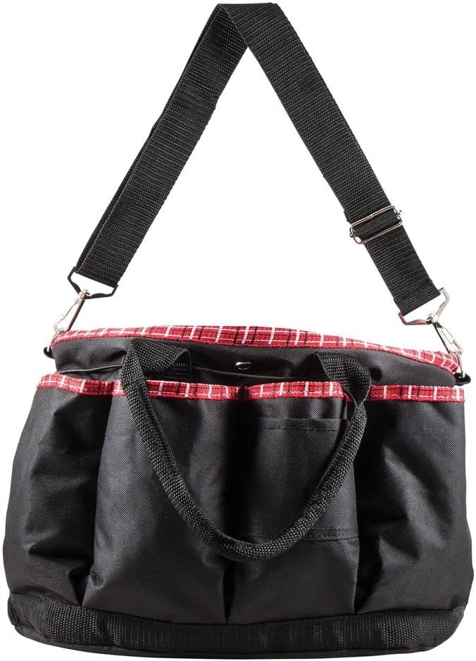 Schneiders Deluxe Horse Grooming Kit | Color Royal | Comprehensive Horse Care | Extra Roomy Tote | Inclusive Grooming Tools | Stylish Black & Red Design | Convenient Shoulder Strap