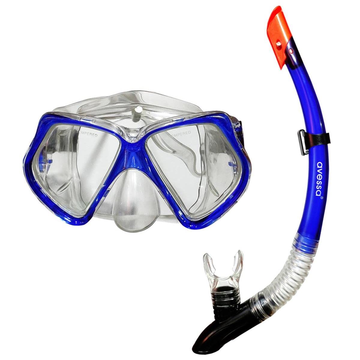 Avessa Yüzücü Maske Şnorkel Set Mavi