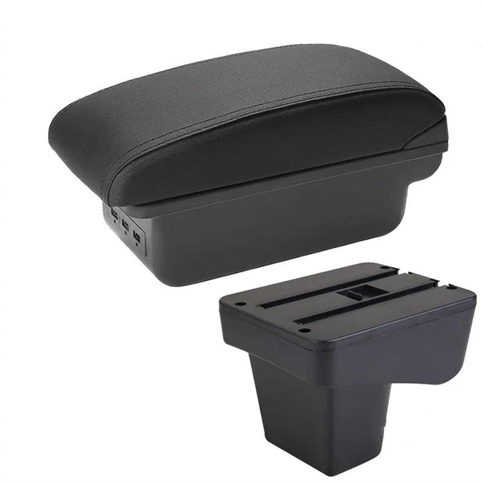 NMJLQW Storage Rack Armrest Retrofit parts dedicated Car Armrest Center Storage box car accessories Interior For Suzuki For Vitara(B2 Black line 3USB)