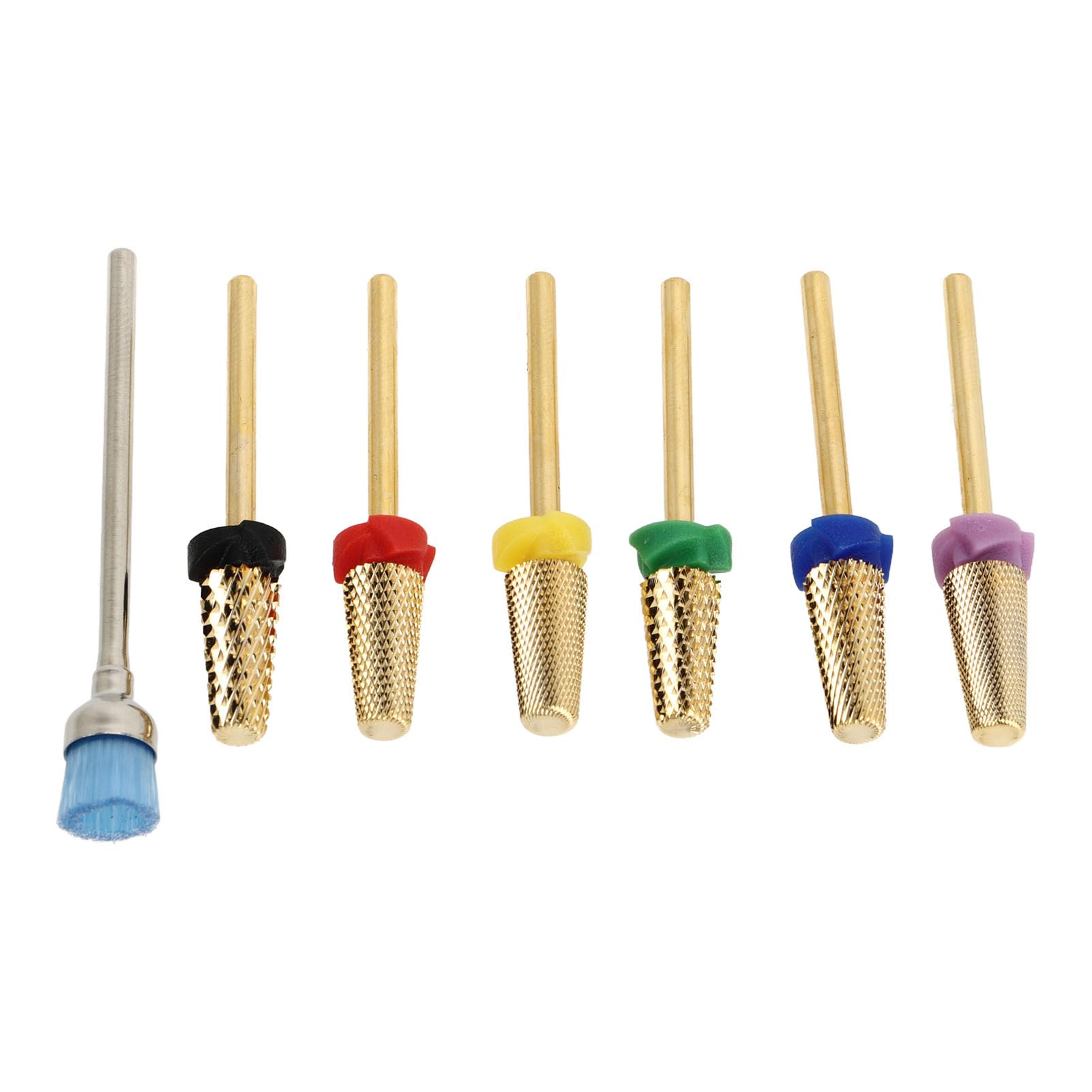 Juego de 7 brocas para uñas, cabezales de repuesto de acero inoxidable para pulido de manicura, brocas profesionales de metal para uñas con caja de almacenamiento para uñas de gel