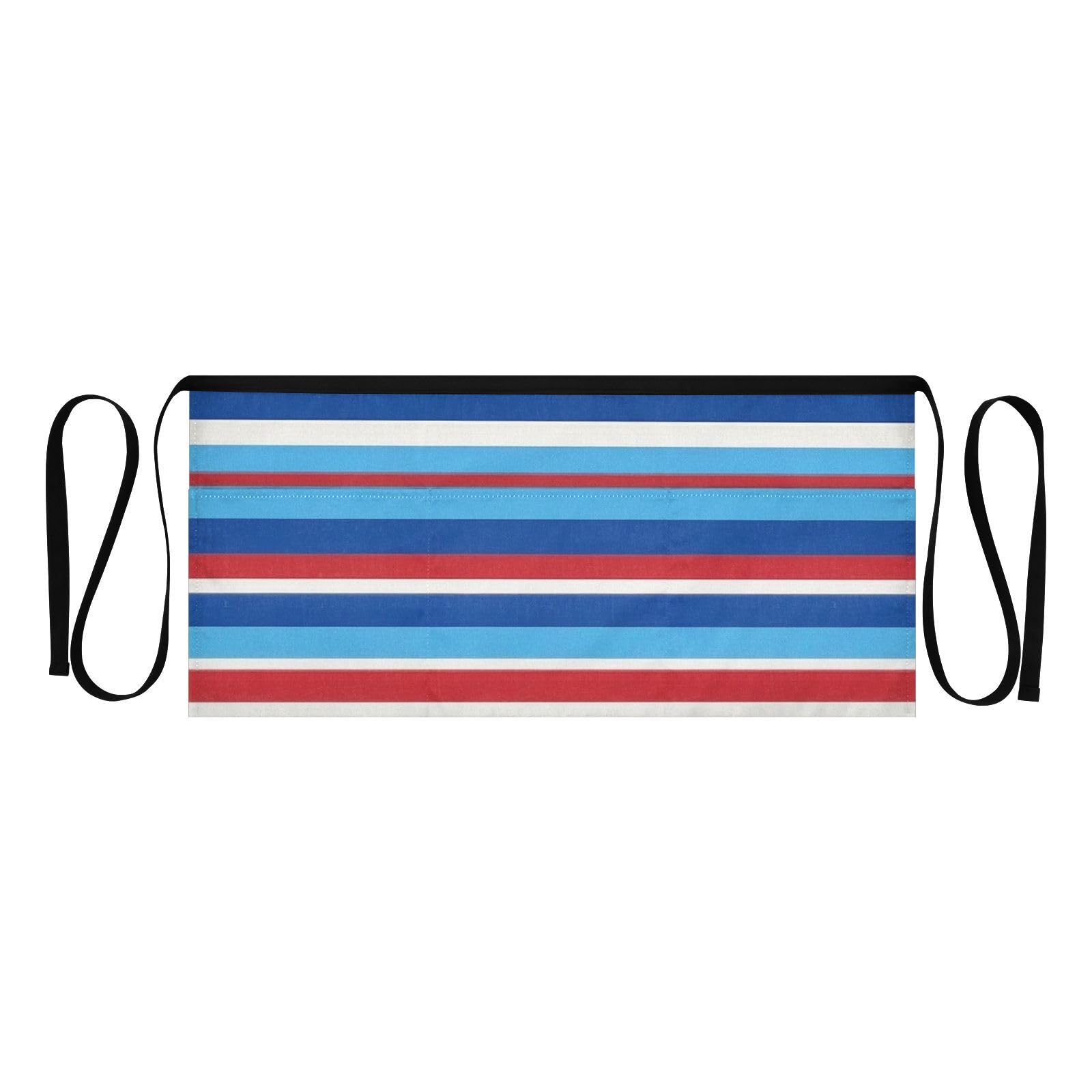 FASHON&FASCIN Server Apron with Pockets Waist Aprons Half Waitress Apron Striped Design for Gardening Restaurant,Multi12