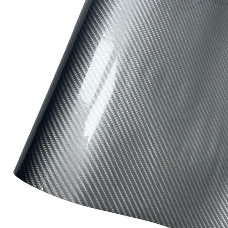 Covering Carbone 6D Argent Autocollant Thermoformable Haute Brillance pour Auto