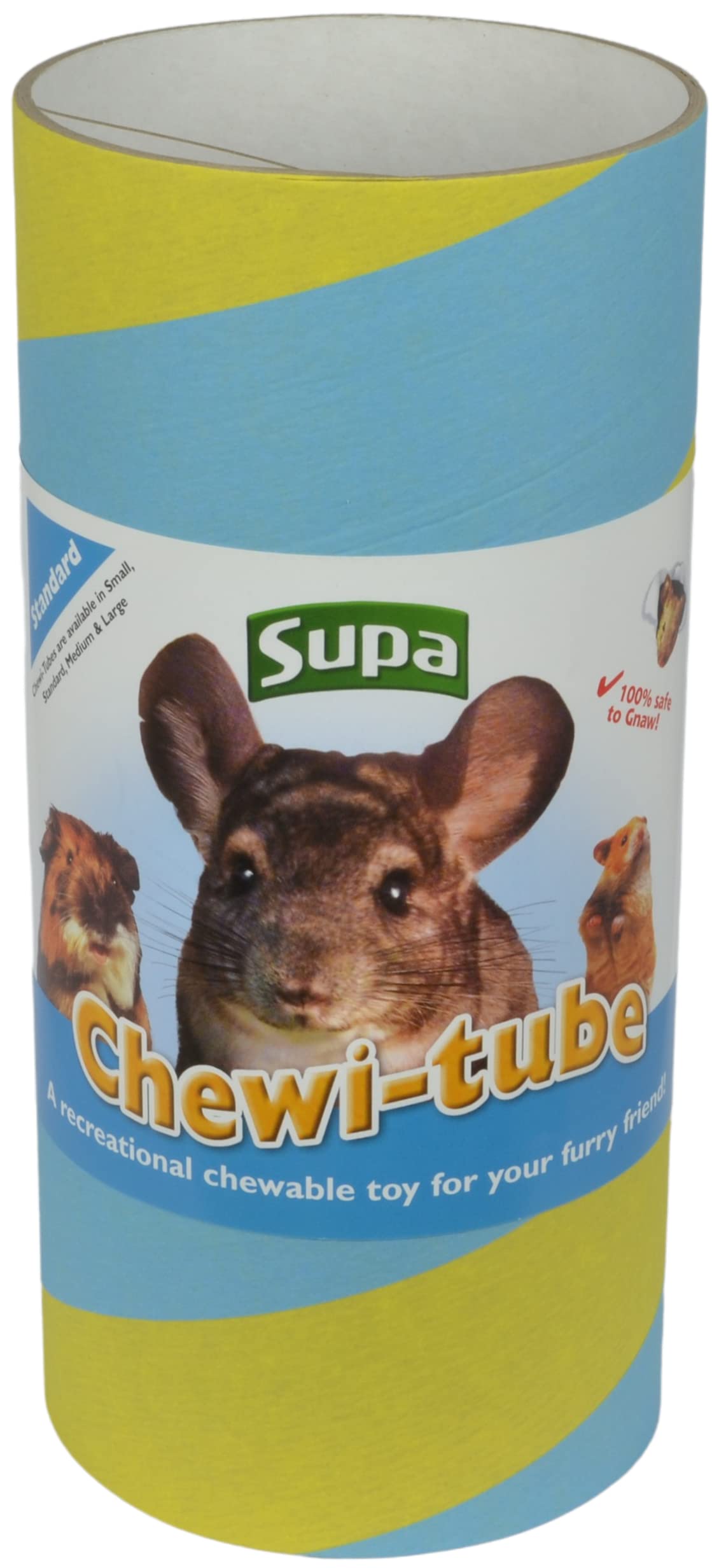 Supa Standard Chewi Tube for Guinea Pigs, Chinchillas, Hamsters, Rats, Helps to Promote Exercise & Stimulation for a Healthier and Happier Pet, Size 23.4cm (L) x 10.8cm (W) x 10.8cm (D)