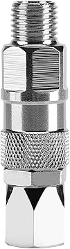 Swivel 360 Connector, 1/4in Airless Paint Sprayer Swivel Joint, Stainless Steel Spray Gun Swivel Accessory, Rotary Joint for Paint Sprayers Connecting Gun and Hose, Silver