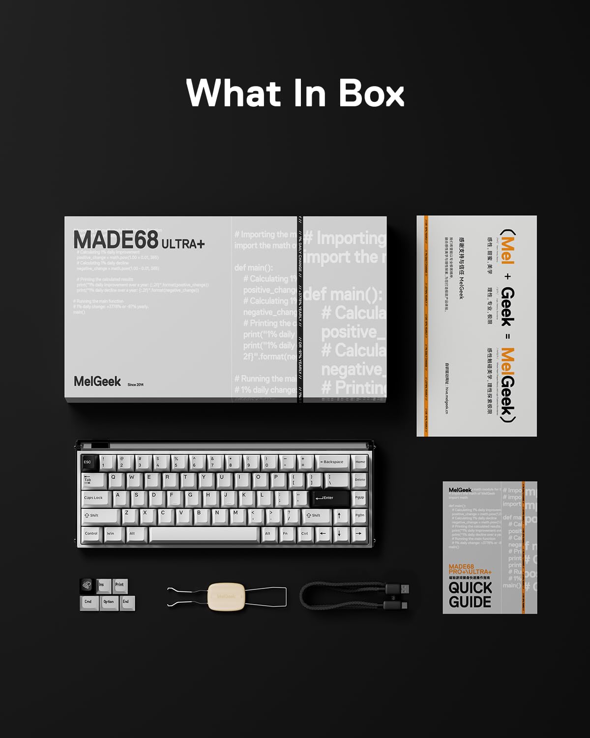 MelGeek MADE68 Ultra+ przewodowa magnetyczna klawiatura do gier z efektem