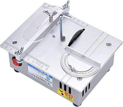Precision Mini Electric Table Saw,DIY Hobbyist Handmade Woodworking Bench Cutting Machine Cutting Depth Adjustable Multifunctional Small Electric Saw