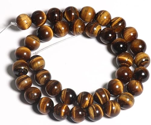 Miniatura 5 de Yochus Cuentas de piedra natural de 0.315 pulgadas para hacer joyas a granel, cuentas sueltas de ojo de tigre amarillo natural, fabricación de