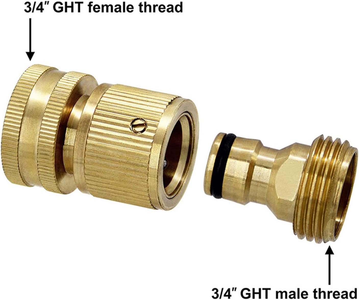 SyiXute Garden Hose Quick Connector,3/4 Inch Solid Brass NoLeak Garden