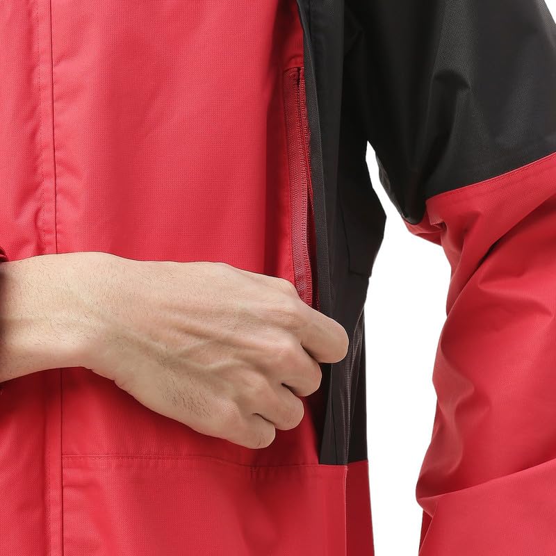 Image of Zeel Raingear Stylish Rain Jacket for Men Waterproof for Bike Riders with Adjustable Hood along with inner pockets,Waterproof Rainwear with Lightweight Polyester Jacket, ZRR011