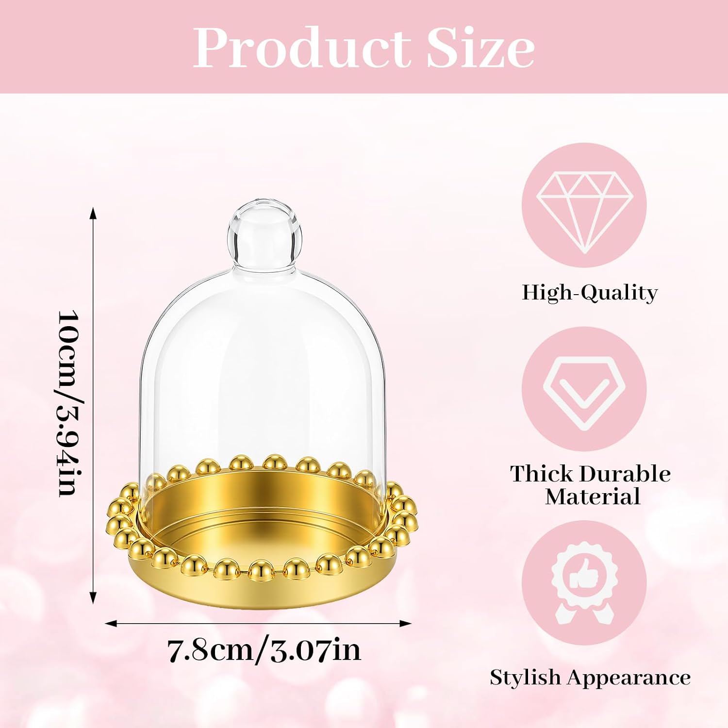 30 Pack Crown Candy Boxes Bulk, Plastic Candy Box with Dome Lid, 3.07 Inches Diameter Gold Mini Crown Jars for Wedding, Birthday, Dinner Party Favors and Decorations image 2