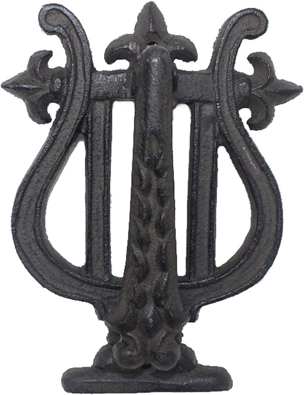 Luxury Wall Decor Restorer Supply Antique Cast Iron Door Knocker Ring Vintage Black Gate Knocker Cabin Door Handle Mighty Spear Furniture Door Ring Easy to Install Homemade Craft Dec (10.2 ×