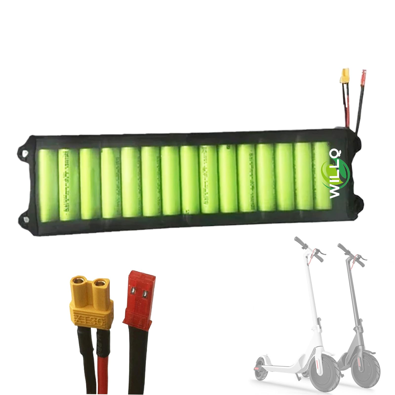 Batterie Lithium 10S3P 36V 6600mAh 7800mAh 9000mAh 10400mAh Batterie Remplacement pour Scooter électrique Compatible avec Les Moteurs 100W à 375W avec connecteurs JST et XT30