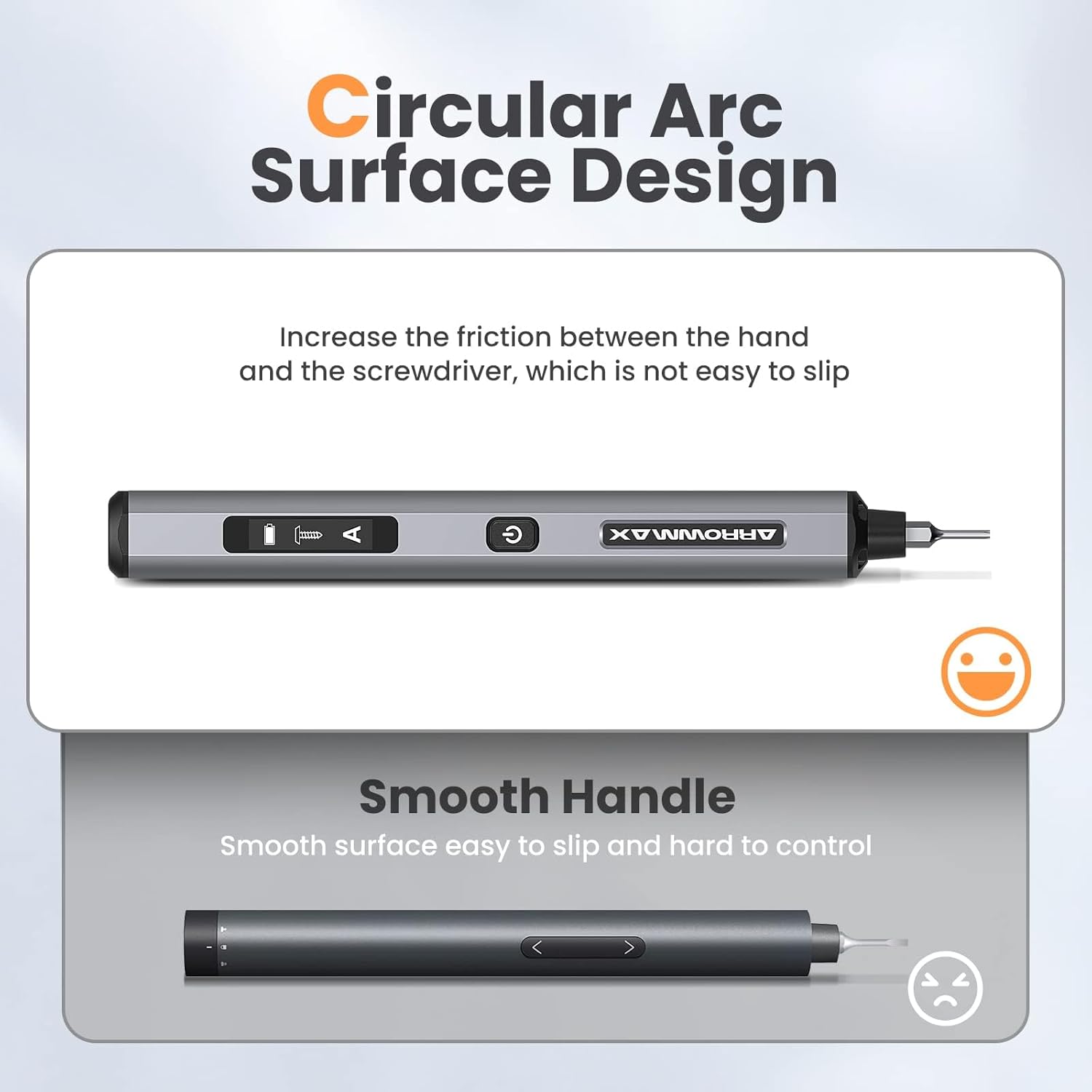 AM ARROWMAX Electric Screwdriver, Cordless Precision Screwdriver Set with 34 Magnetic Precision Bits, Smart Motion Control, IF Winning Design Tool Kit for Electronics Laptop Glasses (SES PRO) Grey