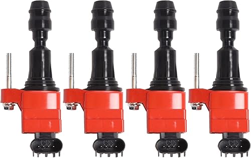 ENA Juego de 4 bobinas de encendido rojas compatibles con Chevrolet GMC Pontiac Saturn Regal Verano Equinox Terrain LaCrosse Malibu HHR Cobalt G5 G6