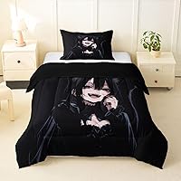 Vista 20 de Erosebridal Juego de edredón de sirena azul para niñas, juegos de ropa de cama de unicornio lindo individual de 2 piezas para niños, diseño