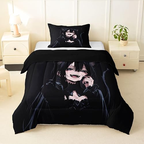 Miniatura 20 de Erosebridal Juego de edredón de sirena azul para niñas, juegos de ropa de cama de unicornio lindo individual de 2 piezas para niños, diseño