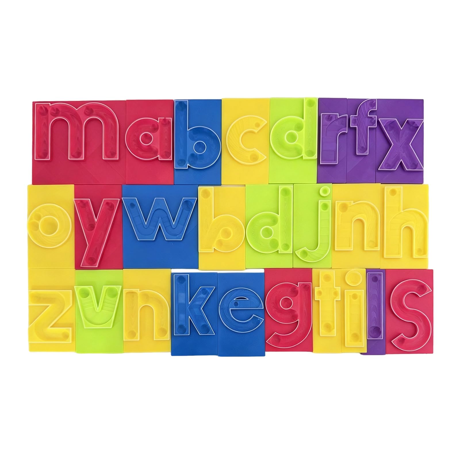 26 Alphabet Lowercase Letters Marble Tracers for Handwriting Practice