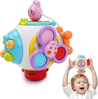 Busy Cube for Toddlers, Sensory Board Cube Toy for Baby, Montessori Toys Educational Activity Cube, Fidget Toy Play Center for 18M+, Travel Toy for Toddlers 1 2 3 Years Old