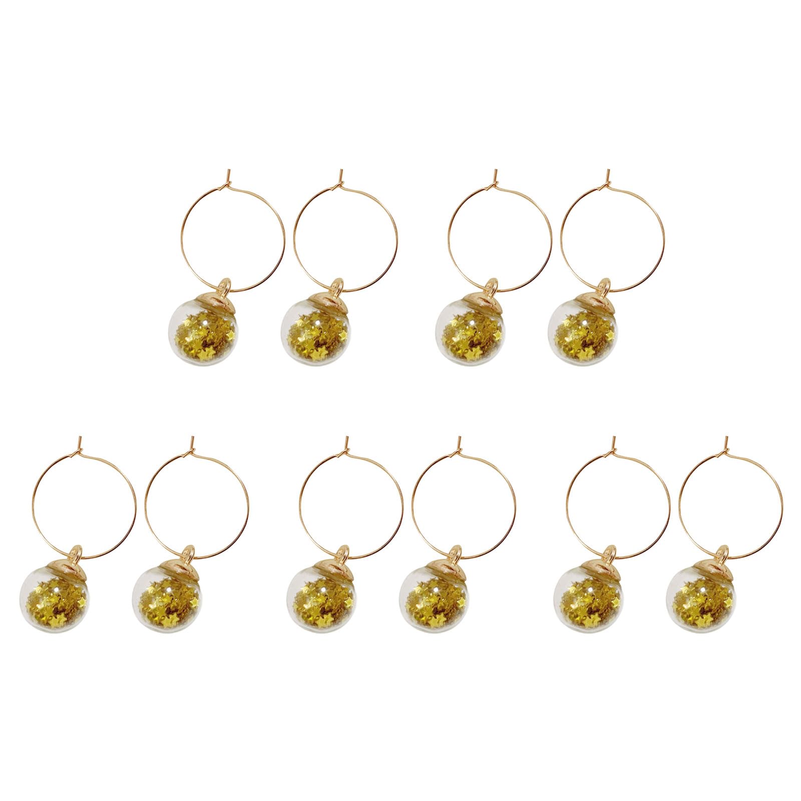 Tsophreniq 10Pcs Wine Glass Charm Rings Goblet Drink Markers Label for Drink Champagnes Tasting Cocktail Party Supplies Charm