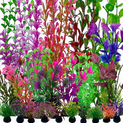 EMYSSA 25pcs Aquarium Artificial Plants & Decorations